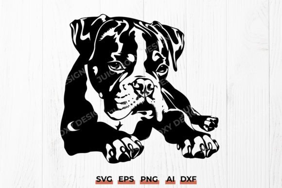 Adorable Boxer Dog Puppy SVG Cut File