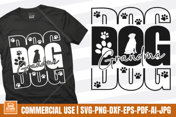 Adorable Dog Grandma SVG for Embroidery