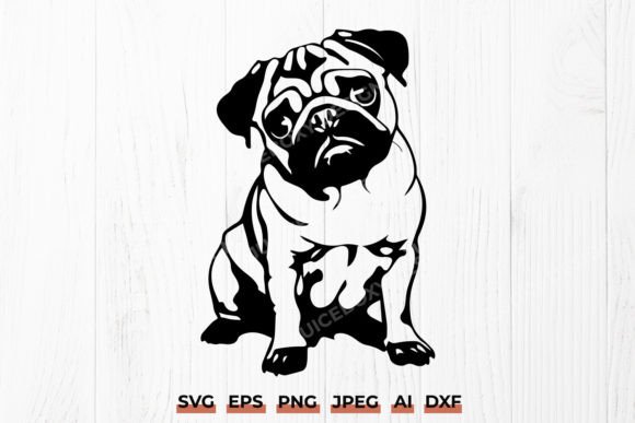 Adorable Pug SVG for Embroidery