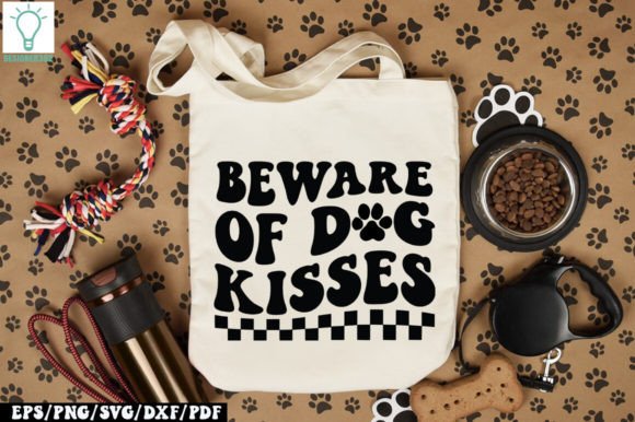 Beware of Dog Kisses Retro SVG
