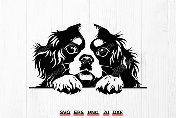 Cavalier King Spaniel Peeking Dog Design