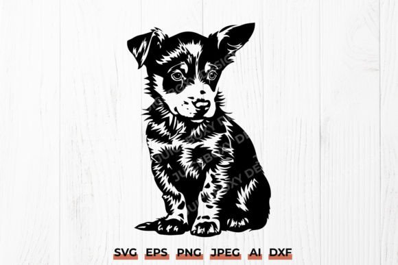 Charming Australian Cattle Dog Puppy SVG