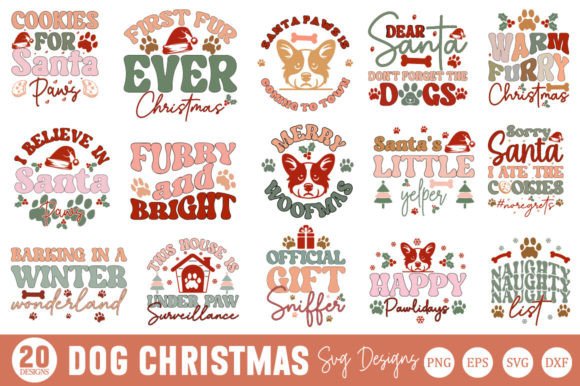 Christmas Paws on Fabric