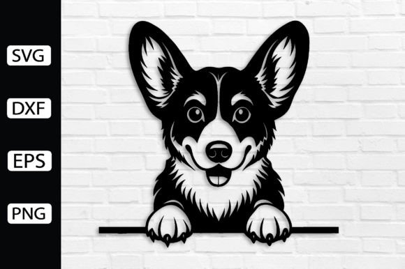 Corgi Peeking Dog Laser SVG Cut File