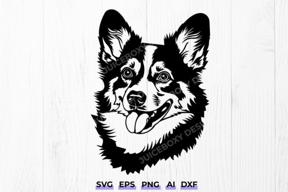 Cute Corgi Dog Portrait SVG DXF