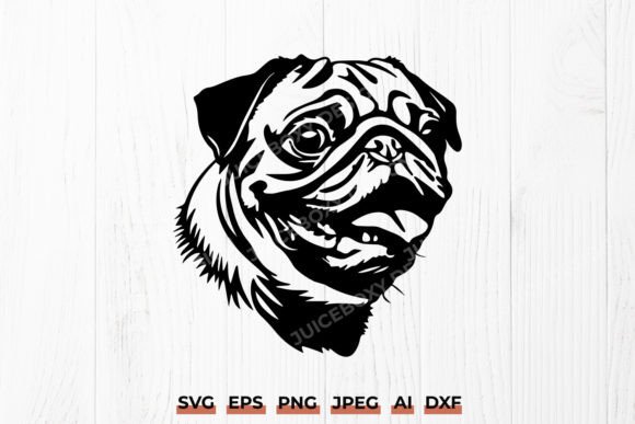 Detailed Pug SVG for Embroidery