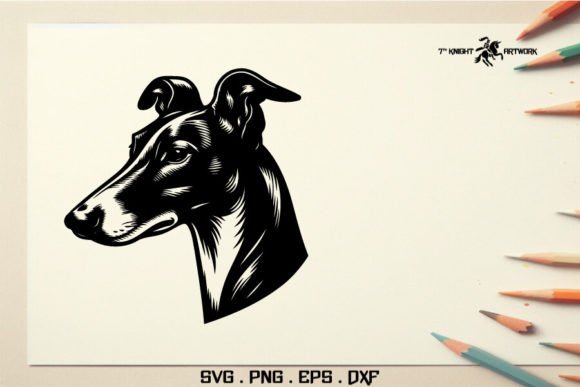Greyhound Dog Head Svg
