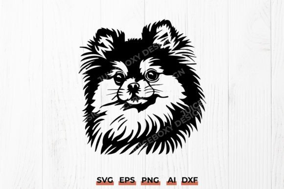 Happy Pomeranian Dog Silhouette SVG PNG
