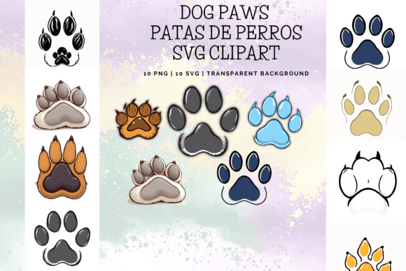 Patas De Perros 10 Dog Paw SVG Clipart