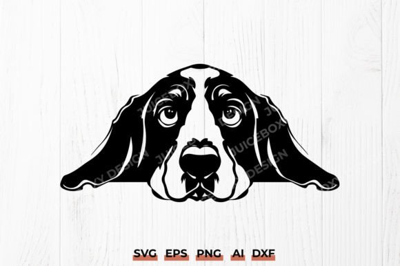 Peeking Basset Hound SVG