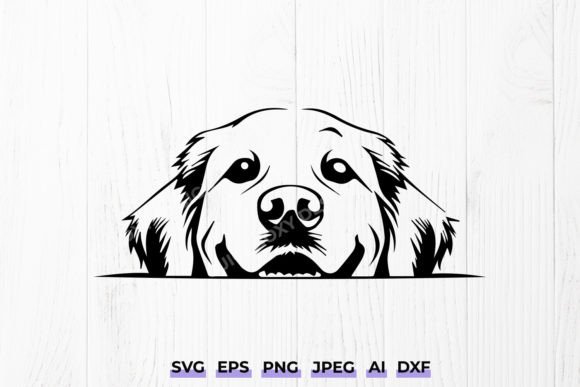 Peeking Golden Retriever Dog Goldie Svg