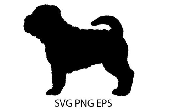 Shar Pei Dog Silhouette SVG