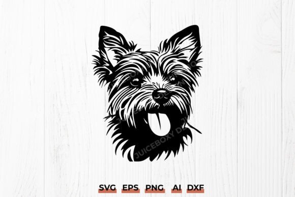 Yorkie Dog Face SVG Cut File